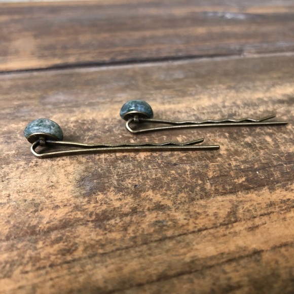 Moss Agate Hair Accessory - Bobby Pin - Picture 4 of 6